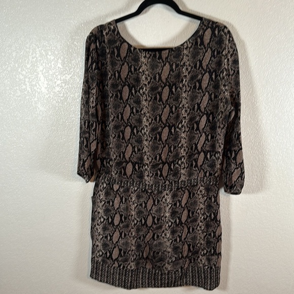 Tolani Neutral Mixed Reptile Snake Print Silk Mini Dress With Pockets Size Small - Picture 5 of 8